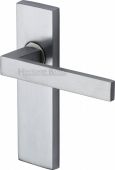 DEL6010-SC Heritage Brass Door Handle Lever Latch Delta Design Satin Chrome Finish