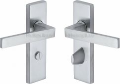 DEL6030-SC Heritage Brass Door Handle For Bathroom Delta Design Satin Chrome Finish