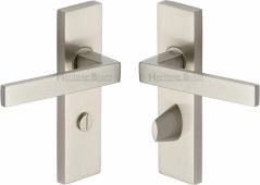 DEL6030-SN Heritage Brass Door Handle For Bathroom Delta Design Satin Nickel Finish