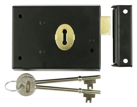 Click Here To Enlarge This Photo Of TIMCO 427124 - Rim Dead Lock - Black 106 x 74mm