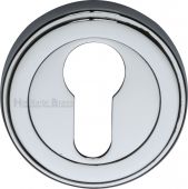 ERD7020-PC Heritage Brass Euro Profile Cylinder Escutcheon Polished Chrome Finish
