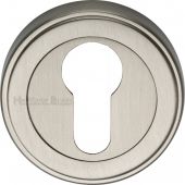 ERD7020-SN Heritage Brass Euro Profile Cylinder Escutcheon Satin Nickel Finish