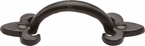 Click Here To Enlarge This Photo Of FB1092 102 M.Marcus Black Iron Rustic Cabinet Pull Fleur-De-Lys Design 102mm