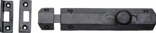 Click Here To Enlarge This Photo Of FB1685 152 M.Marcus Black Iron Rustic Door Bolt Flat 6"