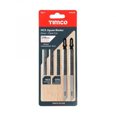 Click Here To Enlarge This Photo Of TIMCO AHC32R - 5pcs HCS Jigsaw Blades for Wood (T101BRLong Bosch equiv.)