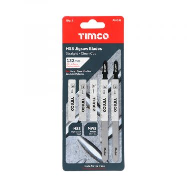 Click Here To Enlarge This Photo Of TIMCO AMG32 - 5pcs HSS Jigsaw Blades for Metal (T318B Bosc equiv.)