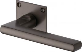 BAU2910-MB Heritage Brass Door Handle Lever Latch on Square Rose Trident Design Matt Bronze Finish
