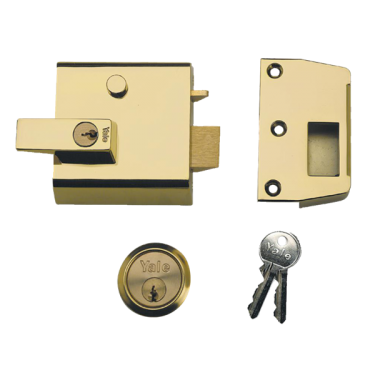 Click Here To Enlarge This Photo Of 2546 - YALE No.1 Auto Deadlocking Nightlatch 60mm Brasslux c/w Polished Brass cylinder
