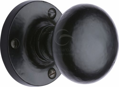 Click Here To Enlarge This Photo Of FB4975 M.Marcus Black Iron Rustic Mortice Knob on Rose Alveley Design