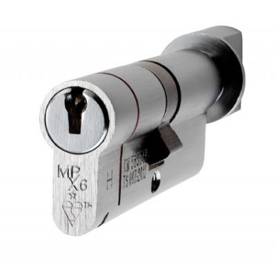 Click Here To Enlarge This Photo Of CYX713100SC - Carlisle Brass Eurospec MPX6 1* British Standard 6 Pin Euro Profile Cylinder & Turn 100mm (50/50T) Satin Chrome
