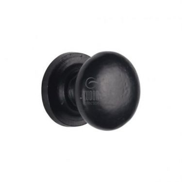 Click Here To Enlarge This Photo Of FB613 38 M.Marcus Black Iron Rustic Cabinet Knob on Plate Round Design 38mm