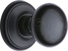 FB901 M.Marcus Black Iron Rustic Round Centre Door Knob 3"