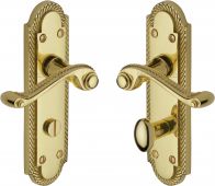 G025-PB Heritage Brass Door Handle For Bathroom Gainsborough Design Polished Brass Finish