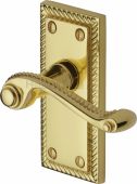 G060-PB Heritage Brass Door Handle Lever Latch Georgian Short Design Polished Brass Finish
