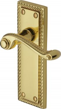 Click Here To Enlarge This Photo Of G063-PB Heritage Brass Door Handle Lever Latch Georgian Design Polished Brass Finish