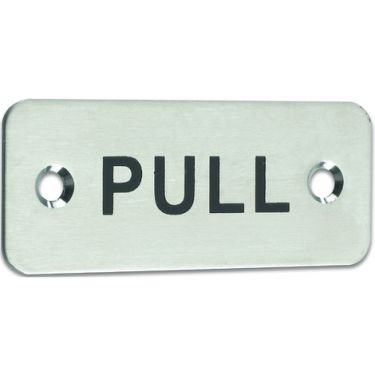 Click Here To Enlarge This Photo Of FPA1301SSS - Carlisle Brass Eurospec 'Pull' Symbol 30 x 75mm Satin Stainless Steel