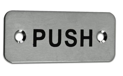 Click Here To Enlarge This Photo Of FPA1302SSS - Carlisle Brass Eurospec 'Push' Symbol 30 x 75mm Satin Stainless Steel