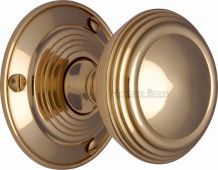 GOO986-PB Heritage Brass Mortice Knob on Rose Goodrich Design Polished Brass Finish