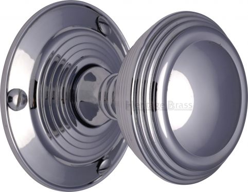 Click Here To Enlarge This Photo Of GOO986-PC Heritage Brass Mortice Knob on Rose Goodrich Design Polished Chrome Finish