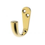 AA26 - Carlisle Brass Victorian Single Robe Hook Polished Brass