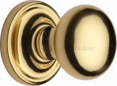 HAM8361-PB Heritage Brass Mortice Knob on Rose Hampstead Design Polished Brass Finish