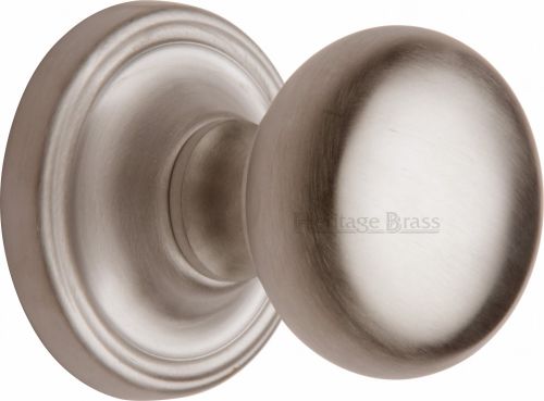 Click Here To Enlarge This Photo Of HAM8361-SN Heritage Brass Mortice Knob on Rose Hampstead Design Satin Nickel Finish