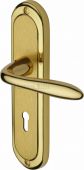 HEN1200-MF Heritage Brass Door Handle Lever Lock Henley Design Mayfair Finish
