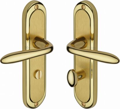 Click Here To Enlarge This Photo Of HEN1230-MF Heritage Brass Door Handle For Bathroom Henley Design Mayfair Finish