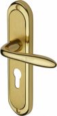 HEN1248-MF Heritage Brass Door Handle For Euro Profile Plate Henley Design Mayfair Finish