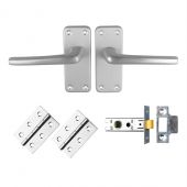 GK3002SAA/INTB - Carlisle Brass Contract Satin Anodised Aluminium Latch Pack - Satin Anodised Aluminium