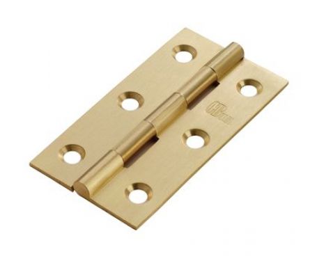 Click Here To Enlarge This Photo Of HSD4 - Carlisle Brass Solid Drawn Brass Butt Hinges 102mm x 60mm x 2mm Satin Brass