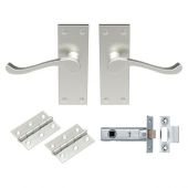 GK002SN/INTB - Carlisle Brass Contract Victorian Scroll Latch Pack - Satin Nickel