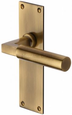 Click Here To Enlarge This Photo Of BAU7310-AT Heritage Brass Door Handle Lever Latch Bauhaus Design Antique Brass Finish