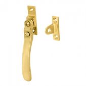V1006LCK - Carlisle Brass Victorian Casement Fastener (Wedge Pattern - Lockable)  Polished Brass