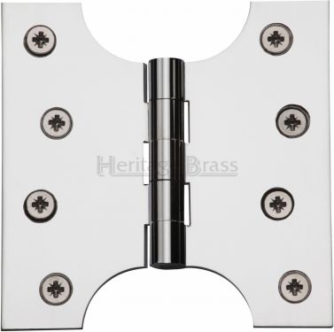 Click Here To Enlarge This Photo Of HG99-385-PC Heritage Brass Parliament Hinge Brass 4" x 2" x 4" Polished Chrome Finish