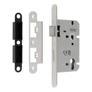 DLS7260EPSSS&sol;R - Carlisle Brass Eurospec 60mm &lpar;72mm c&sol;c&rpar; DIN Euro Profile Sashlock &lpar;Radius Corners&rpar; Satin Stainless Steel