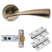 GK007SN/INTB - Carlisle Brass 'Sintra' Lever on Rose Latch Pack - Satin Nickel
