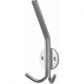 HCH1014SSS - Carlisle Brass Eurospec 180mm Hat & Double Coat Hook on 47mm Dia Rose Satin Stainless Steel