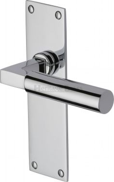 Click Here To Enlarge This Photo Of BAU7310-PC Heritage Brass Door Handle Lever Latch Bauhaus Design Polished Chrome Finish