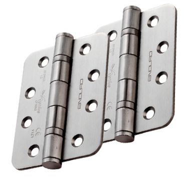 Click Here To Enlarge This Photo Of CEN1433/13SSS/R - Carlisle Brass Eurospec 102mm x 76mm x 3mm Grade 13 (316 Stainless Steel) Ball Bearing Hinges (Radius) Satin Stainless Steel