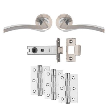 Click Here To Enlarge This Photo Of UDP008SNCP/INTB - Carlisle Brass 'Sines' Ultimate Door Pack - Satin Nickel/Polished Chrome