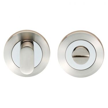 Click Here To Enlarge This Photo Of SWT1016DUO - Carlisle Brass Eurospec Turn & Coin Release Satin Stainless Steel/Polished Stainless Steel