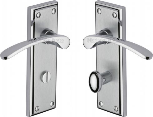 Click Here To Enlarge This Photo Of HIL8630-AP Heritage Brass Door Handle For Bathroom Hilton Design Apollo Finish
