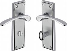 HIL8630-AP Heritage Brass Door Handle For Bathroom Hilton Design Apollo Finish