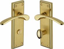 HIL8630-MF Heritage Brass Door Handle For Bathroom Hilton Design Mayfair Finish