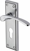 HIL8648-AP Heritage Brass Door Handle For Euro Profile Plate Hilton Design Apollo Finish