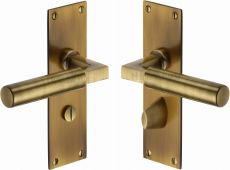 BAU7330-AT Heritage Brass Door Handle For Bathroom Bauhaus Design Antique Brass Finish