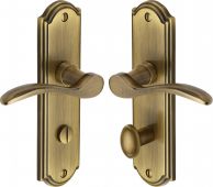 HOW1330-AT Heritage Brass Door Handle For Bathroom Howard Design Antique Brass Finish