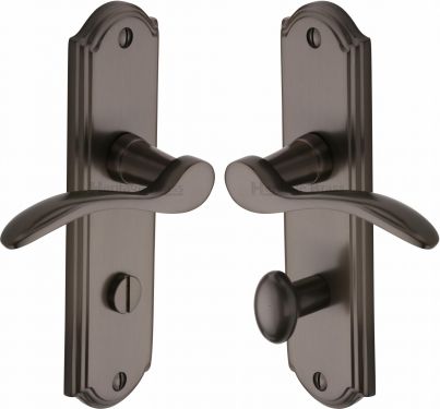 Click Here To Enlarge This Photo Of HOW1330-MB Heritage Brass Door Handle For Bathroom Howard Design Matt Bronze Finish