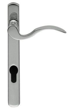 Click Here To Enlarge This Photo Of M140NP92CPLH - Carlisle Brass Narrow Plate Scroll Lever Furniture (92mm Centres - 180mm Screw Centres) Left Hand - Polished Chrome